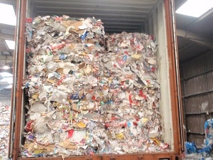 The waste was in a shipment of 10 containers stopped in a routine inspection by the Environment Agency in January 2010 (image courtesy of Environment Agency)